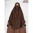 Glam Touch Wafa Double Layer Ready Hijab And Niqab | Chocolate Coffee image