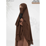 Glam Touch Wafa Double Layer Ready Hijab And Niqab | Chocolate Coffee image