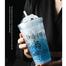 Water Bottle With Straw Ice Design Cup - 450 ML image