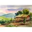 Mahmudur Rahman Rial Watercolor Landscape Painting includes Hut on Upland - (18x15) Inches image