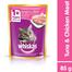 Whiskas Pouch Adult Wet Cat Food Tuna and Chicken Meat - 85gm image