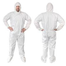 White Disposable Coveralls with Hood, Polypropylene PP Breathable Material, used for Spray Painting and Cleaning Work 1p image