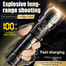White Laser LED Flashlight 800mAh 10W Rechargeable 3000 Lumens Digital Display Zoom Multi Mode Outdoor Torch image