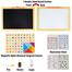 White board 8/12 Black Slate, Alphanumeric Magnet, Notice Board with Magnetic Mathematical Signs 5 in 1 Wooden Frame Double Sided image