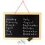 White board 8/12 Black Slate, Alphanumeric Magnet, Notice Board with Magnetic Mathematical Signs 5 in 1 Wooden Frame Double Sided image