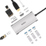 Wiwu Alpha 831HRT 8-in-1 USB 3.0 Type-C HDMI Hub- Gray image
