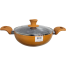 Wok Non Stick 22cm With Lid Orange Color image