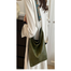 Women's Textured Leather Shoulder Bag with Patterned Strap - Green image