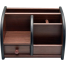 Wooden Desk Organizer with Pen, Pencil, Business Card, and Mobile Holder image