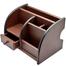Wooden Desk Organizer with Pen, Pencil, Business Card, and Mobile Holder image