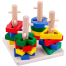 Wooden Four Sets Column, Geometric Shape Four Column Blocks, Early Educational and Learning Toys image