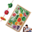 Wooden Threading Toy Designed For Toddlers, Featuring Various Vegetable Shapes image