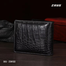 Zays Handcrafted Crocodile Embossed Premium Leather Bifold Short Wallet (ZSW122-Black) image