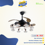  Breezelux 48 Inch Elegant Modern Retractable Luxury Decorative Silent Underlight Invisible Blade Chandelier With Remote Ceiling Fan (Black and Coffee) image