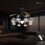  Breezelux 48 Inch Elegant Modern Retractable Luxury Decorative Silent Underlight Invisible Blade Chandelier With Remote Ceiling Fan (Black and Coffee) image