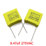  Electric Power Polypropylene Metal Film Box Capacitor Axial Film Molded 0.47uF 275VAC Capacitors Electronics Circuitry And Parts 3Pcs- YELLOW BOX TYPE 0.47uF 275VAC image