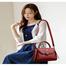  Luxury Designer Fashion High Quality Leather Kangaroo Handbag Maroon image