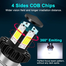  Motorcycle Headlight Waterproof 4 Side Led H4 Socket Hi Lo Beam Moto Led 6000K White 12V 1200LM 1 Pcs image