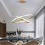blissbells Modern Double 3 Ring LED Chandelier Lamp (Warm White, Gold) image