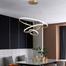 blissbells Modern Double 3 Ring LED Chandelier Lamp (Warm White, Gold) image