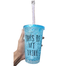 Double-Walled Plastic Cup With a Straw, Designed To Keep Drinks Cold image